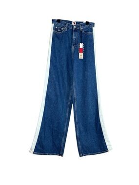 Tommy Jeans CLAIRE High Rise Wide Leg Two Tone Denim NEW